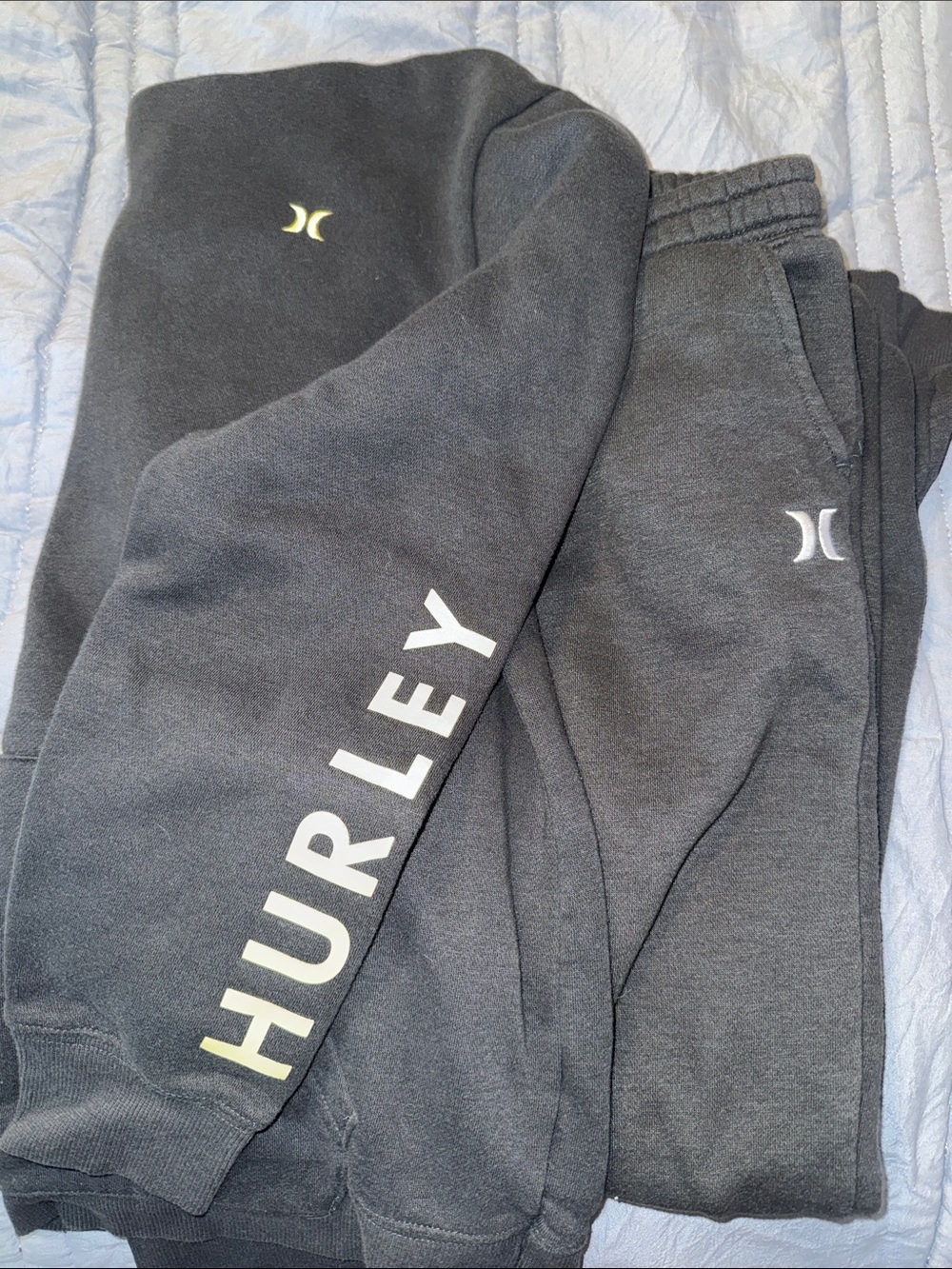 Hurley Black Logo Joggers & Sweatshirt Set